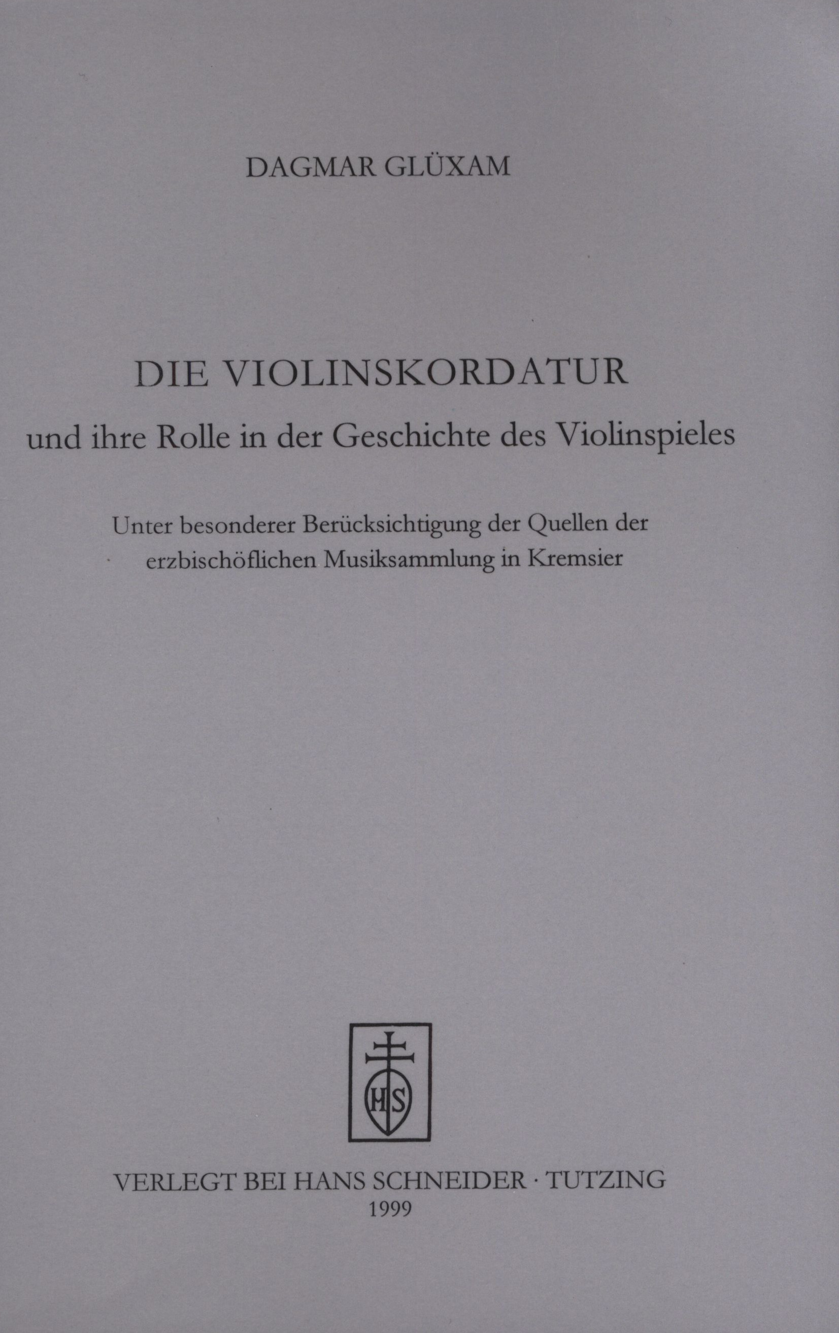 Cover Die Violinskordatur und ihre Rolle in der Geschichte des Violinspieles