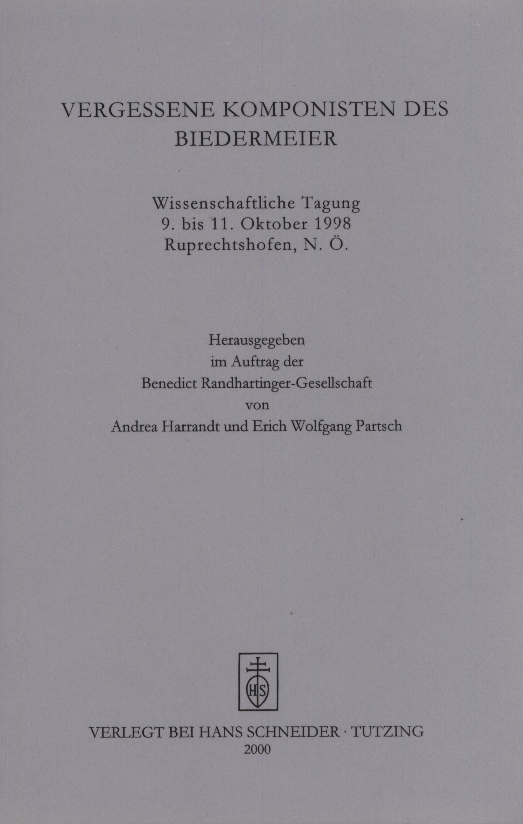 Cover Vergessene Komponisten des Biedermeier