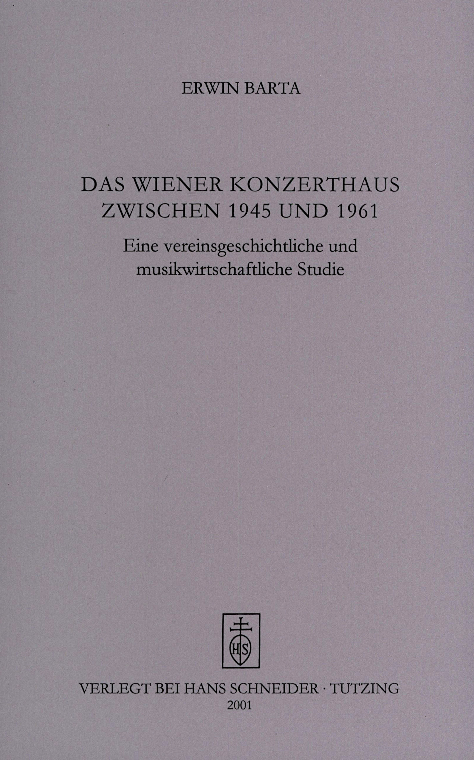 Cover Das Wiener Konzerthaus zwischen 1945 und 1961